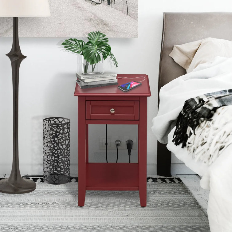 Red Barrel Studio® Katon Solid Wood End Table with Storage and Builtin